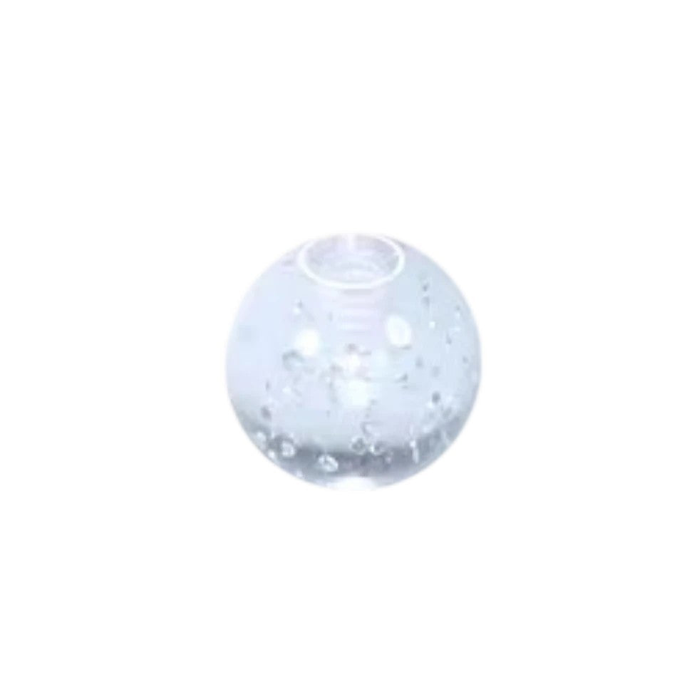 Aramat Jewels transparant acryl piercing balletje van 5mm met glitters voor tong- of navelpiercing.