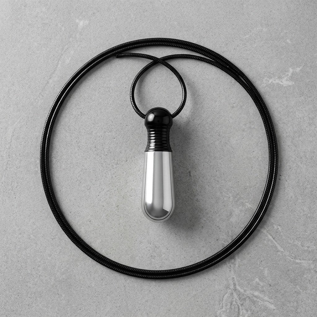 Aramat Jewels bicolor stalen ashanger buis zilver & zwart 38mm met schroefdop, gemaakt van roestvrij staal.