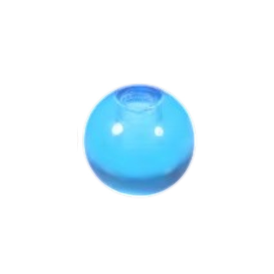 Aramat Jewels blauw transparant acryl piercing balletje van 5mm voor 1.6mm staafjes, ideaal voor tong of navel.