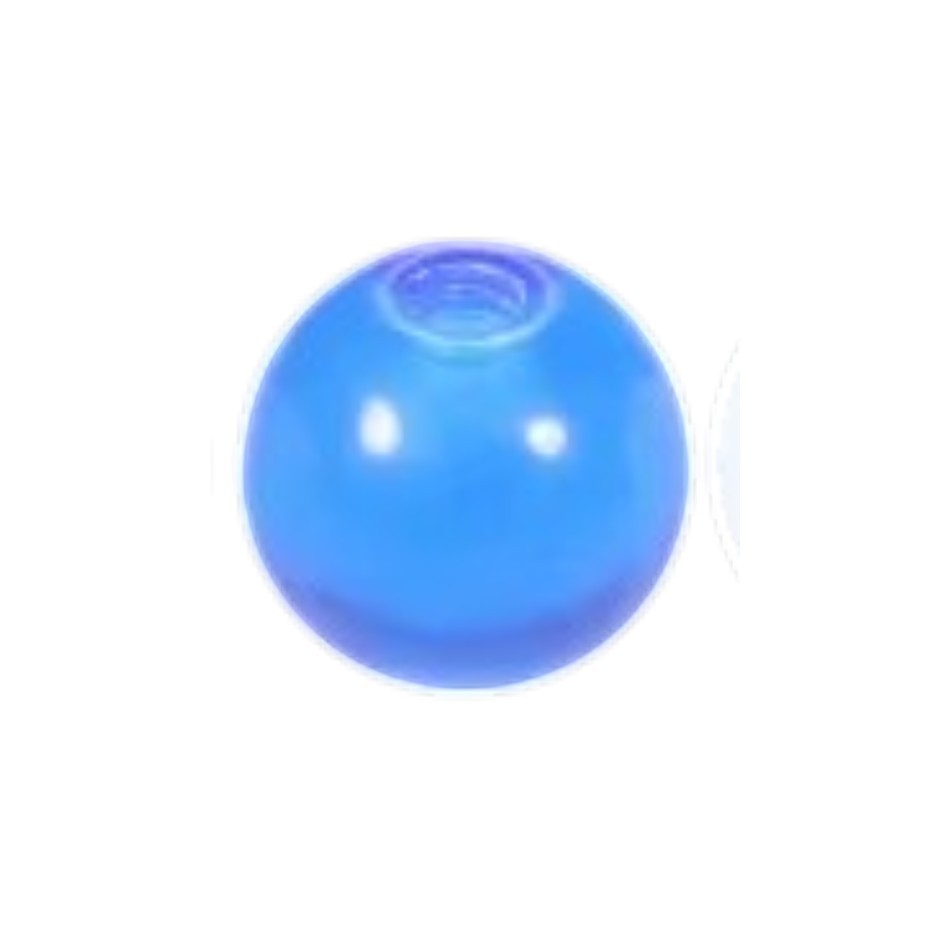 Aramat Jewels blauw transparant acryl piercing balletje van 5mm voor 1.6mm schroefdraad, tandvriendelijk en licht.