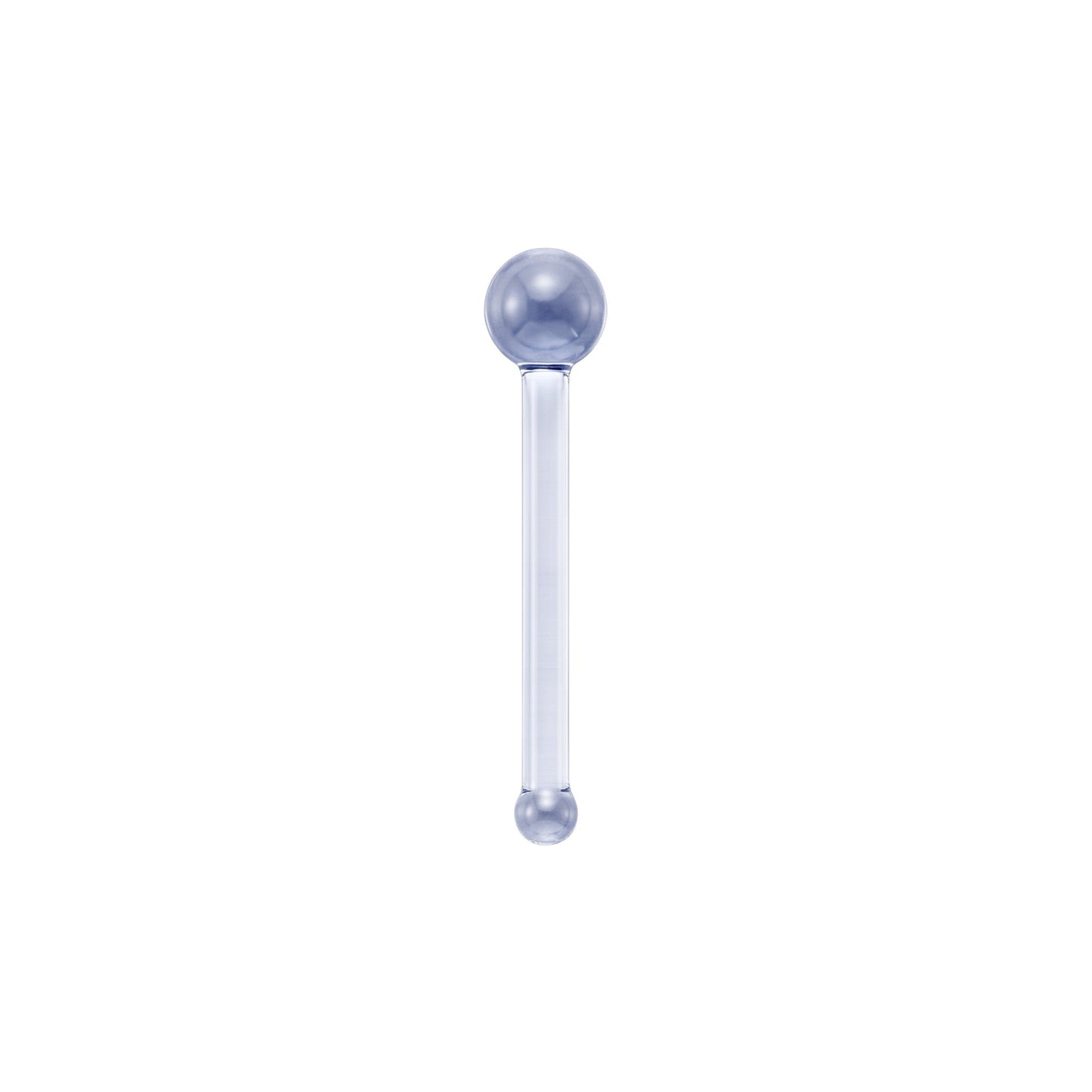 Aramat Jewels doorzichtige acryl neuspiercing retainer met recht staafje en 2mm bolletje voor een discrete look.