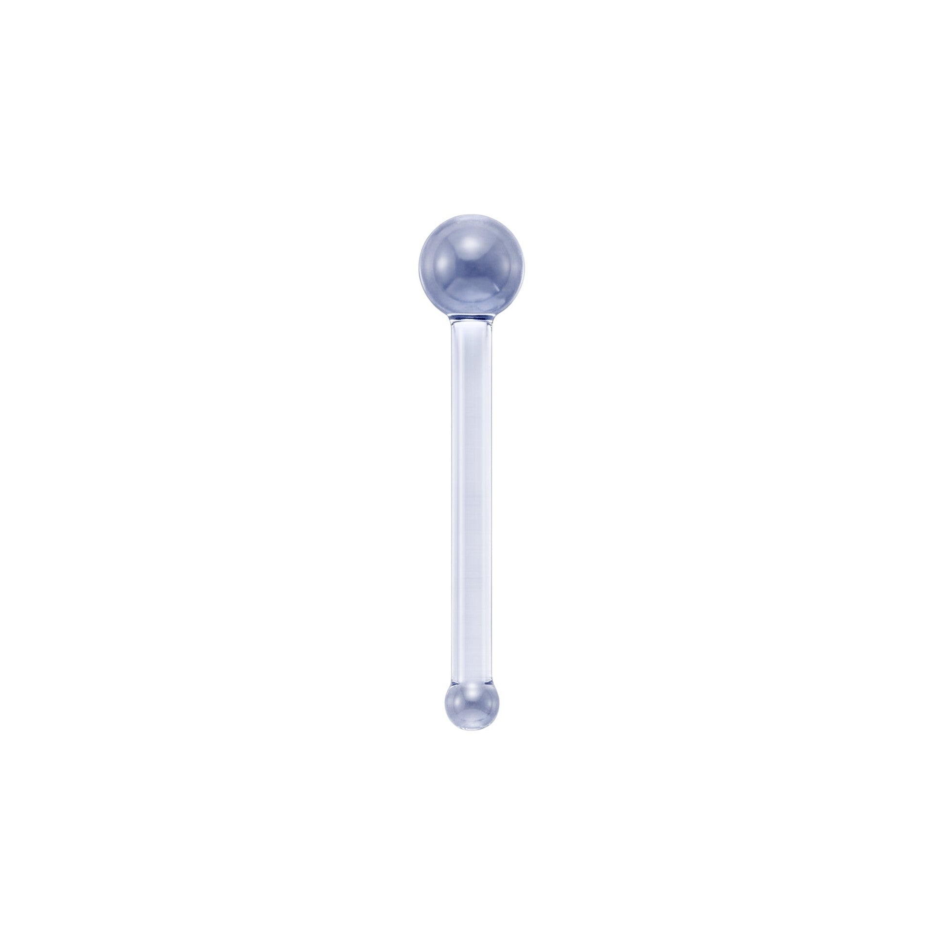 Aramat Jewels doorzichtige acryl neuspiercing retainer met recht staafje en 2mm bolletje voor een discrete look.