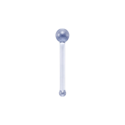 Aramat Jewels doorzichtige acryl neuspiercing retainer met recht staafje en 2mm bolletje voor een discrete look.