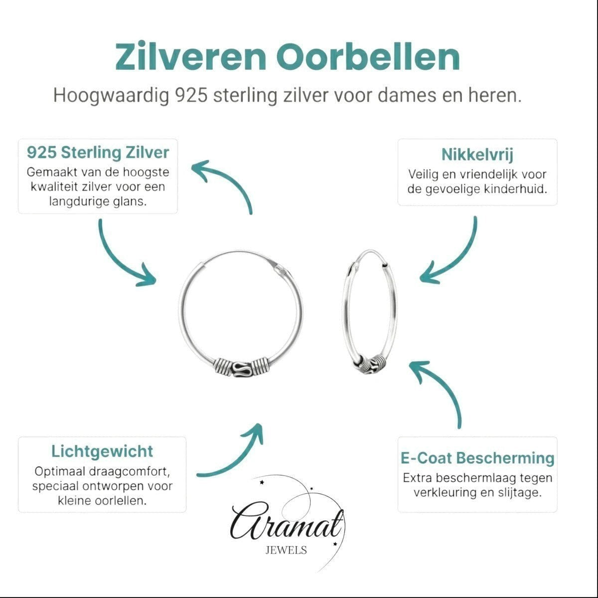 Aramat Jewels 18mm geoxideerde Bali oorringen van 925 sterling zilver met boho festival design voor dames