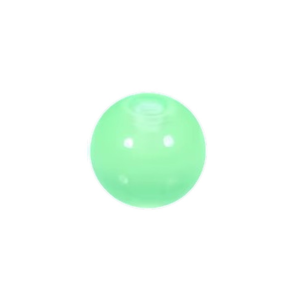 Aramat Jewels glow in the dark piercing balletje van 5mm acryl in lichtgroen voor tong- of navelpiercings.