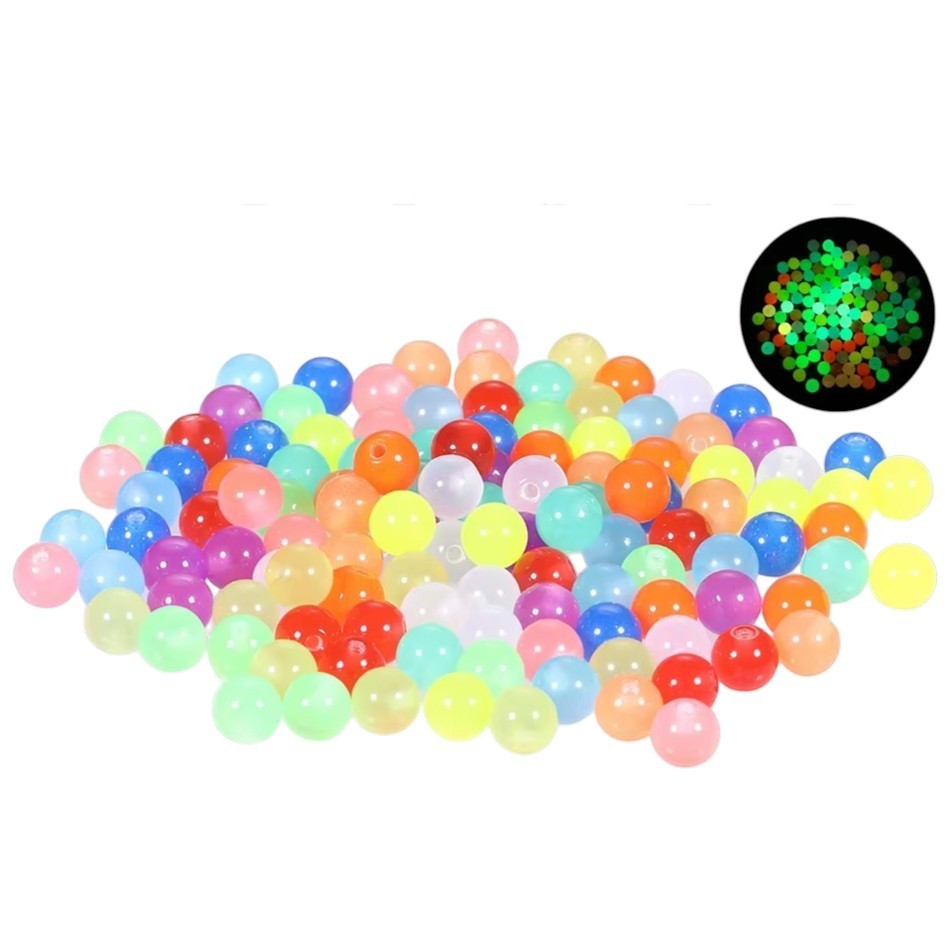 Aramat Jewels gekleurde glow in the dark piercing balletjes van 5mm acryl voor tong- en navelpiercings.