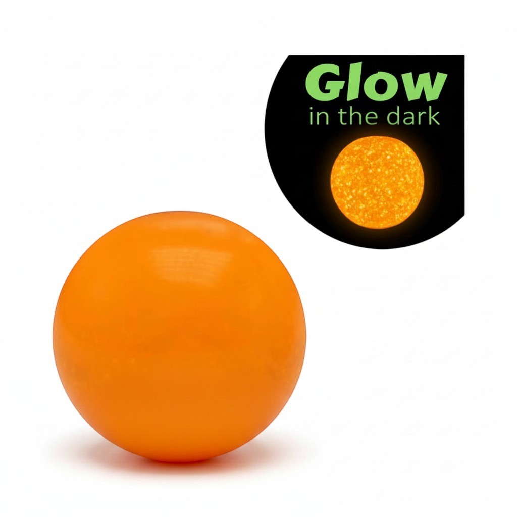 Oranje Aramat Jewels glow in the dark piercingballetje van 5mm gemaakt van lichtgewicht acryl voor tongpiercings