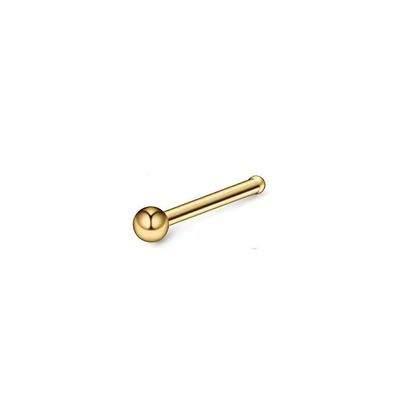 Aramat Jewels goudkleurige neusvleugelpiercing van chirurgisch staal met een subtiel 2mm bolletje voor dames