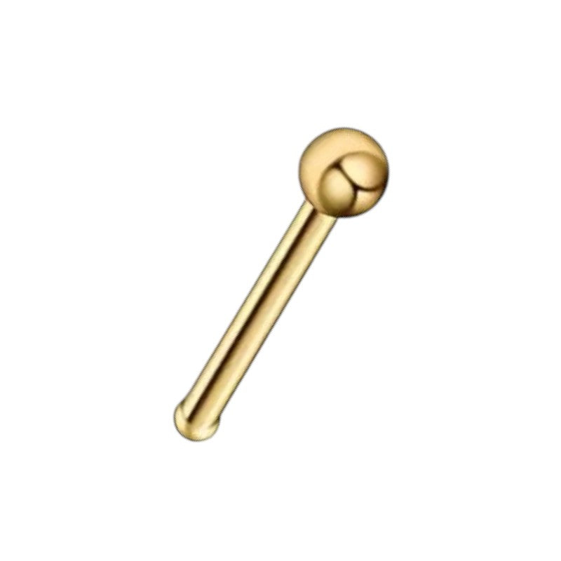 Aramat Jewels goudkleurige neusvleugelpiercing van chirurgisch staal met een subtiel 2mm bolletje