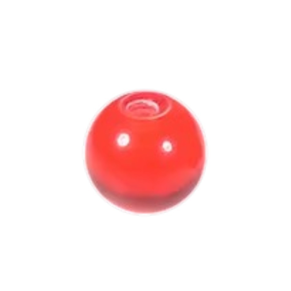 Rood transparant Aramat Jewels piercing balletje van 5mm gemaakt van hypoallergeen acryl voor 1.6mm schroefdraad.