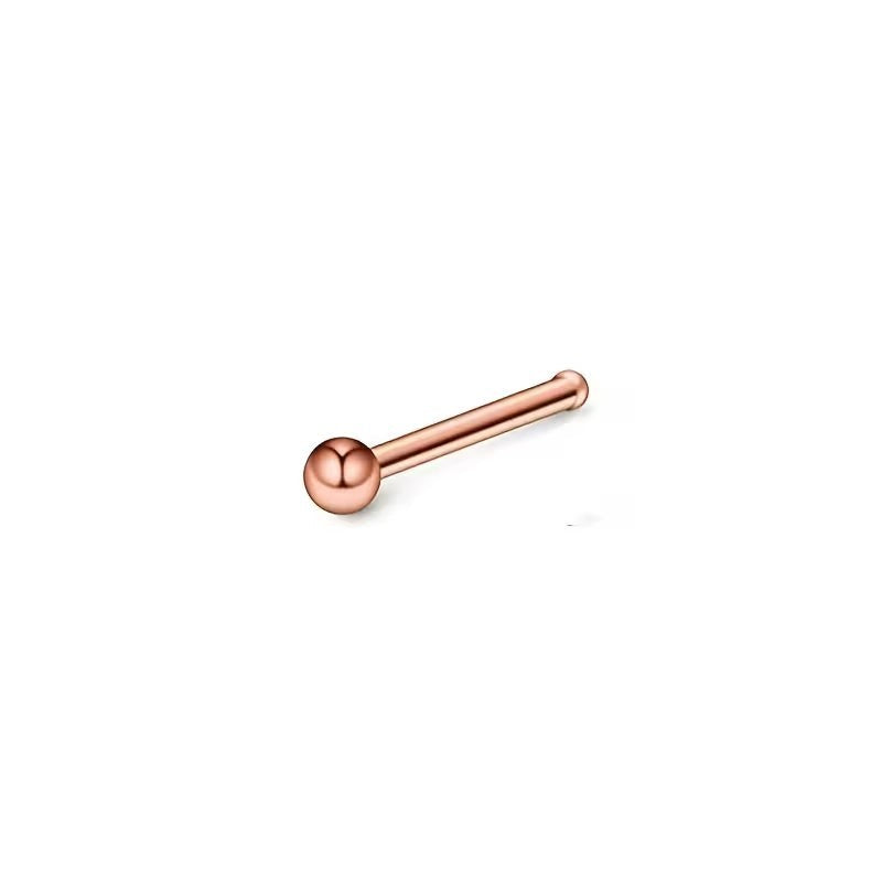 Aramat Jewels rosegoudkleurige neuspiercing van chirurgisch staal met een subtiel 2mm bolletje voor dames.