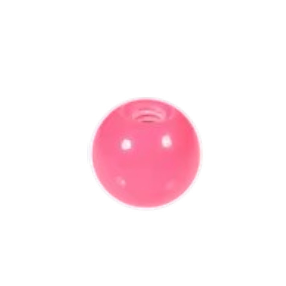 Aramat Jewels roze acryl piercing balletje van 6mm met 1.6mm schroefdraad, tandvriendelijk en lichtgewicht.
