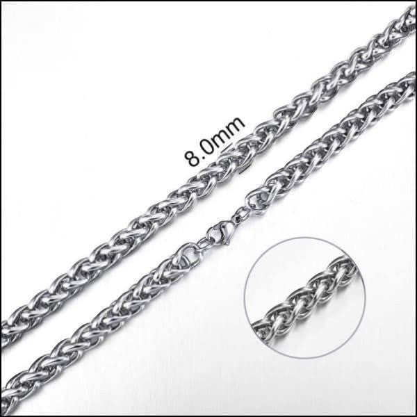 Aramat Jewels zilverkleurige RVS vossenstaart ketting van 75 cm lang en 8 mm breed met robuuste schakels.