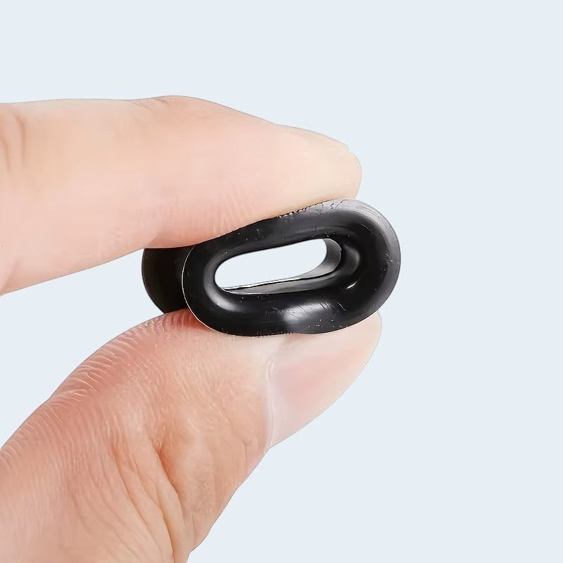 Aramat Jewels flexibele zwarte siliconen oortunnels van 8mm voor gestretchte oren, comfortabel en buigzaam design.