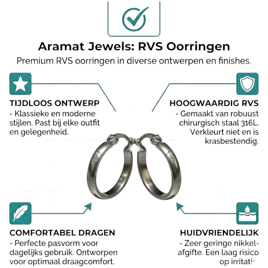 Aramat Jewels silver-tone stainless steel hoop earrings with anchor motif, 20mm diameter.