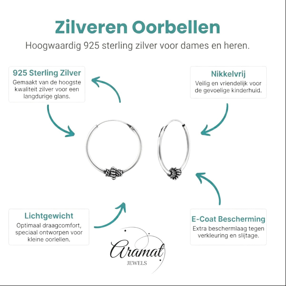 Aramat Jewels 18mm silver Bali hoop earrings with ethnic design and oxidized finish. Nickel-free 925 sterling silver.