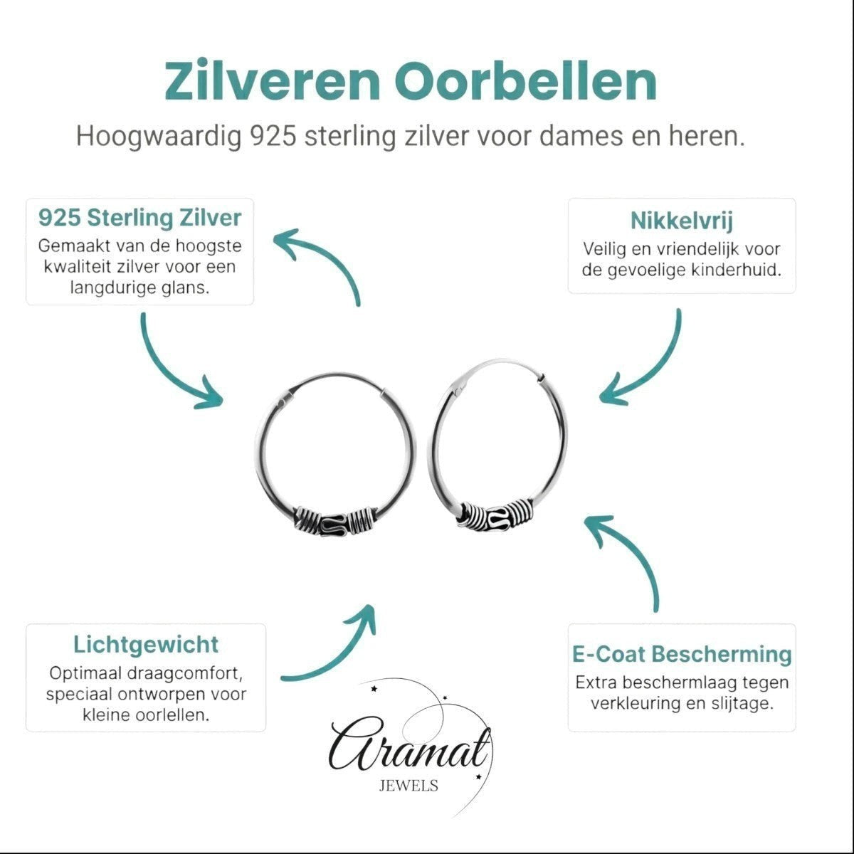 Aramat Jewels unisex 16mm silver Bali hoop earrings with intricate detailing. Made from 925 sterling silver, nickel-free, and lightweight.