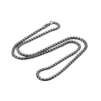 Aramat Jewels unisex silver-colored stainless steel cable chain necklace with 3.5mm round links and lobster clasp.