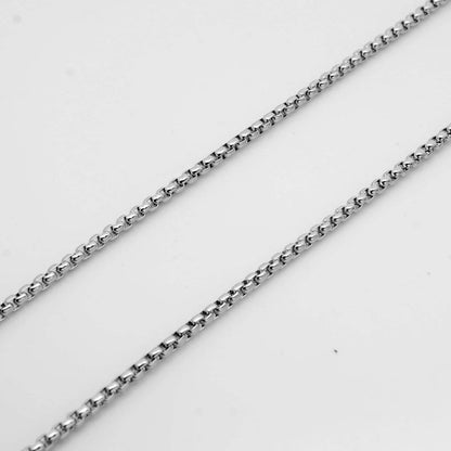 Aramat Jewels silver-colored stainless steel cable chain necklace with 3.5mm round links for a classic unisex look.