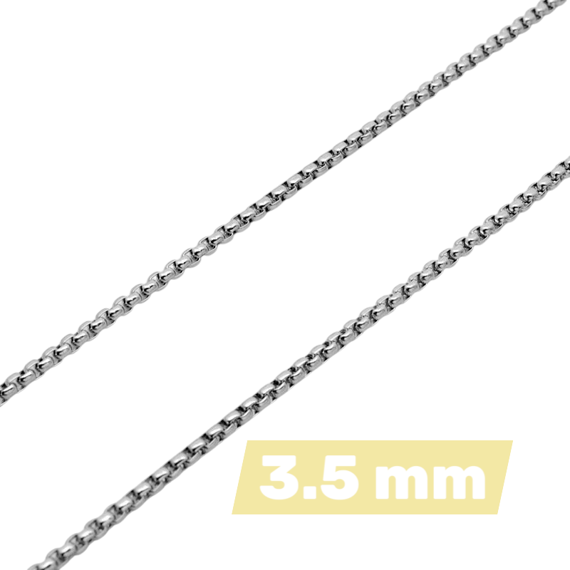 Stainless Steel Jasseron Necklace 85 cm – 3 mm