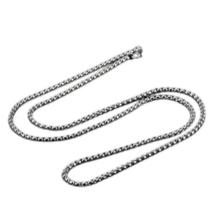Aramat Jewels silver-colored stainless steel 6mm chunky jasseron chain necklace, 55cm long with lobster clasp.
