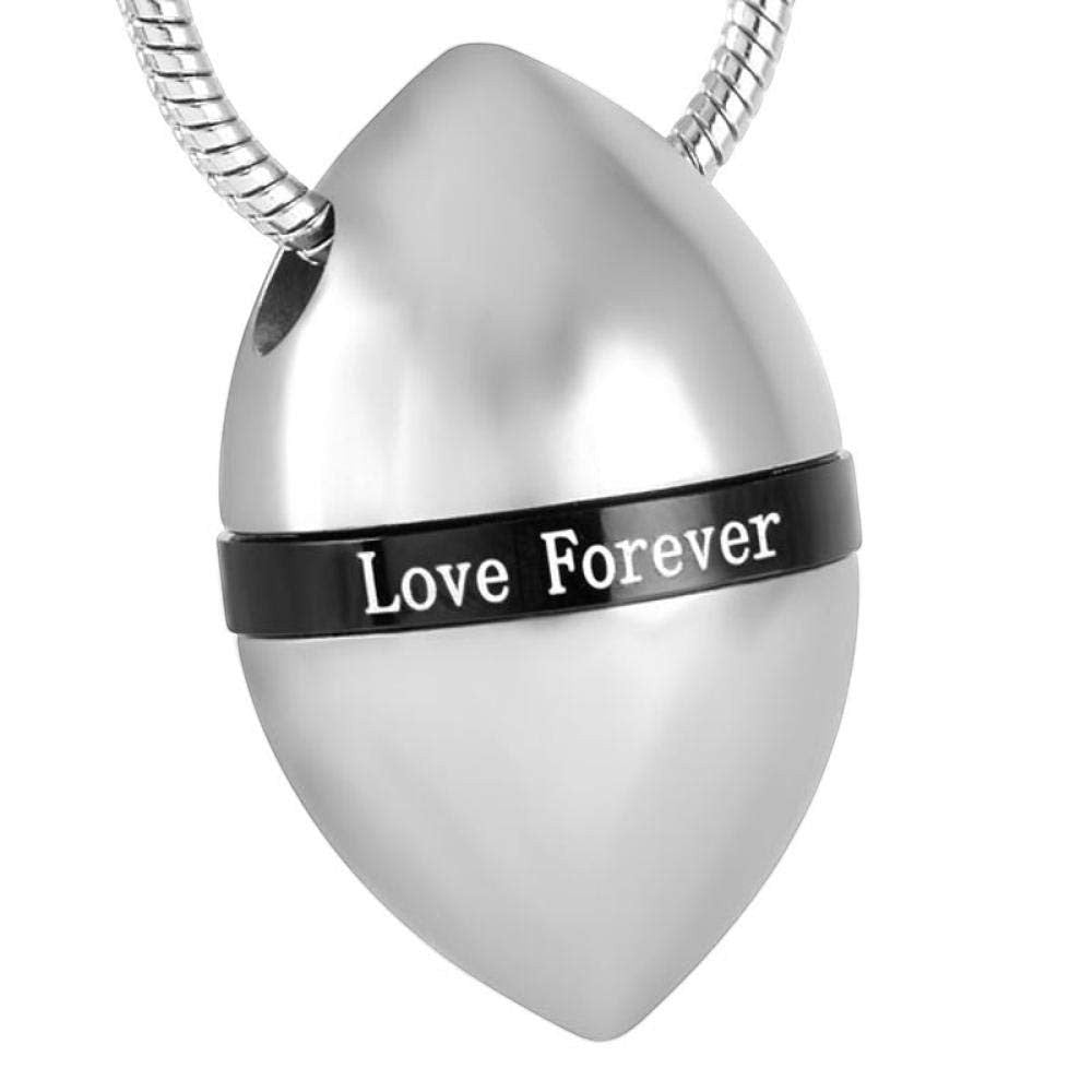 Aramat Jewels Stalen Ashanger Love Forever, zilverkleurig en zwart met tekst