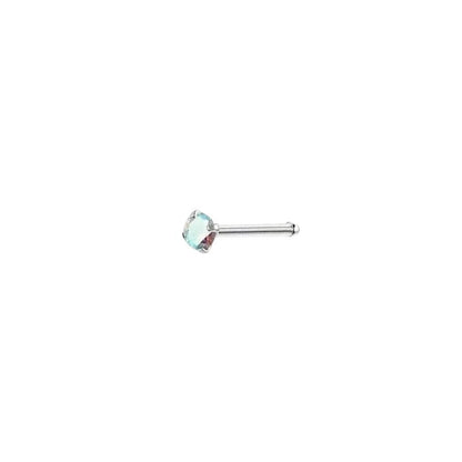 Aramat Jewels neuspiercing van chirurgisch staal met een ronde 2mm zirkonia steen op een recht staafje