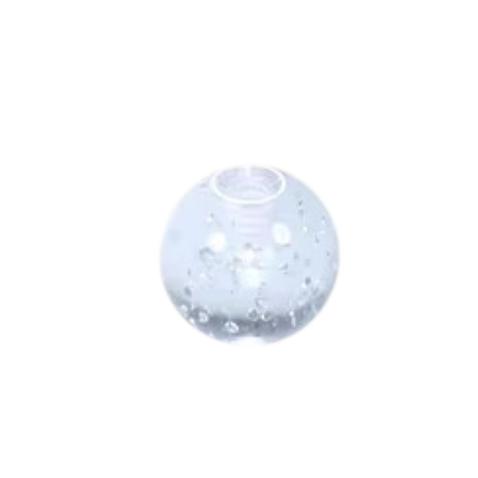 Aramat Jewels transparant acryl piercing balletje van 6mm met glitters voor tong- of navelpiercing.