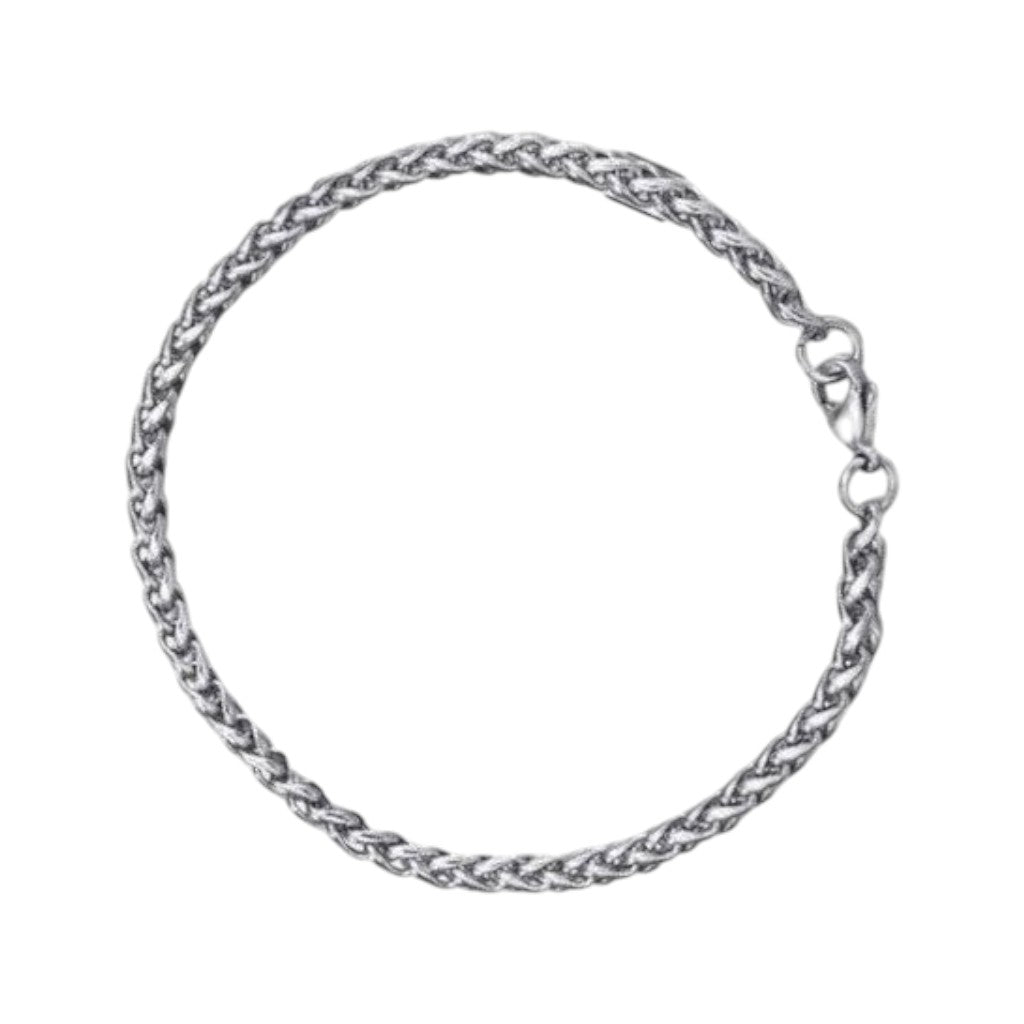 Aramat Jewels zilverkleurige vossenstaart armband van RVS, 4mm breed, stijlvol en hypoallergeen ontwerp.