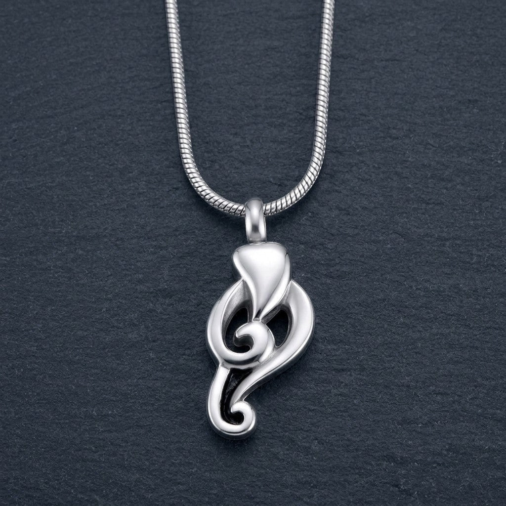 Aramat Jewels zilverkleurige fantasie ashanger van 316L edelstaal met schroefsluiting.