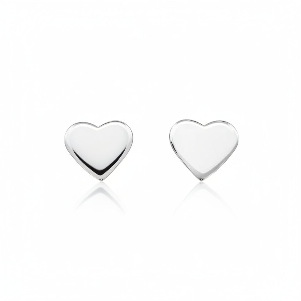 Aramat Jewels 925 sterling zilveren gladde hartjes oorstekers van 4 mm.