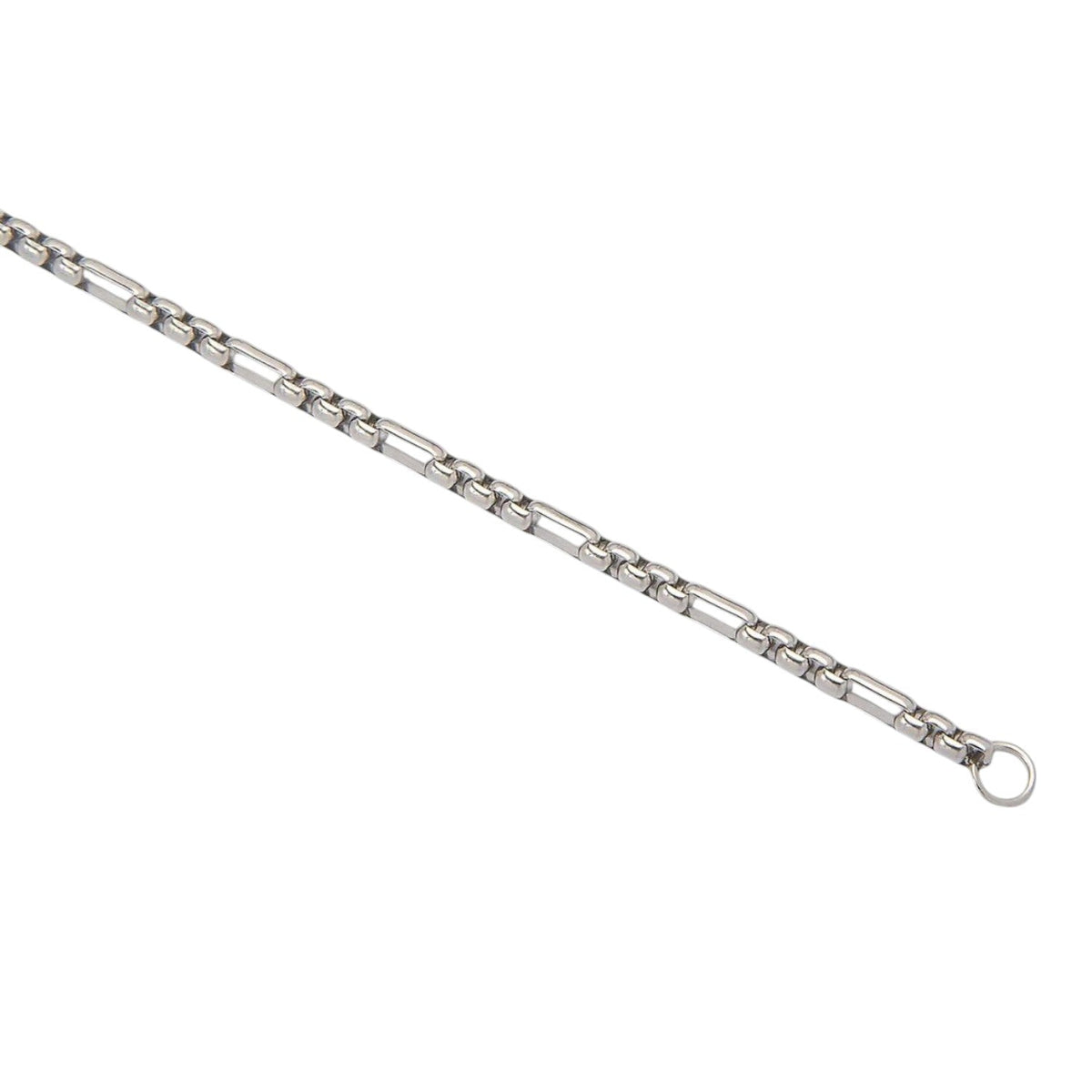 Aramat Jewels zilverkleurige fantasie jasseron ketting van roestvrij staal met afwisselende schakels