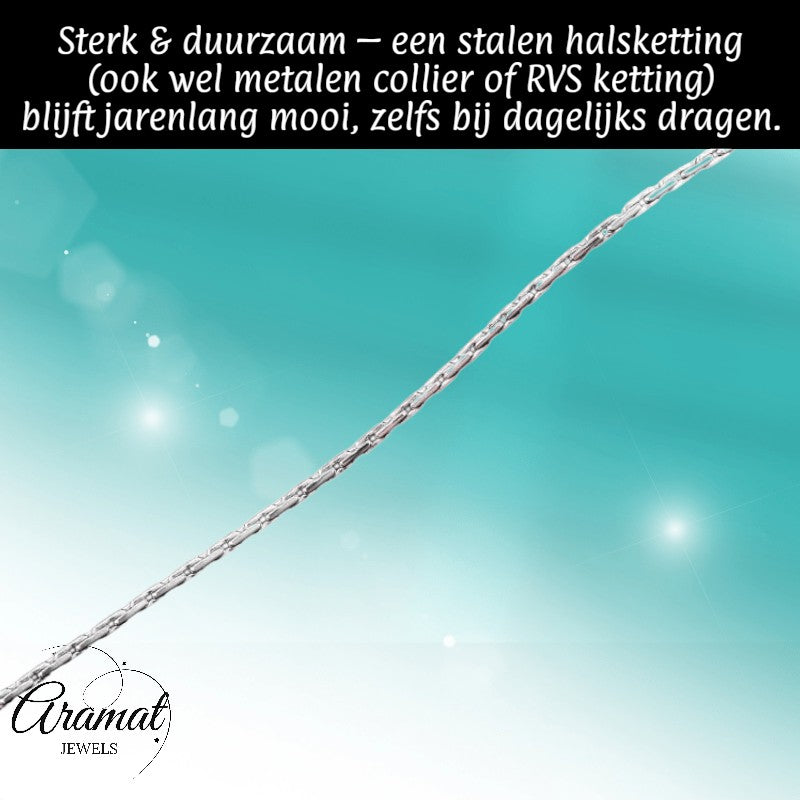 Aramat Jewels zilverkleurige slangenketting van roestvrij staal met een verfijnd en duurzaam design voor dagelijks gebruik
