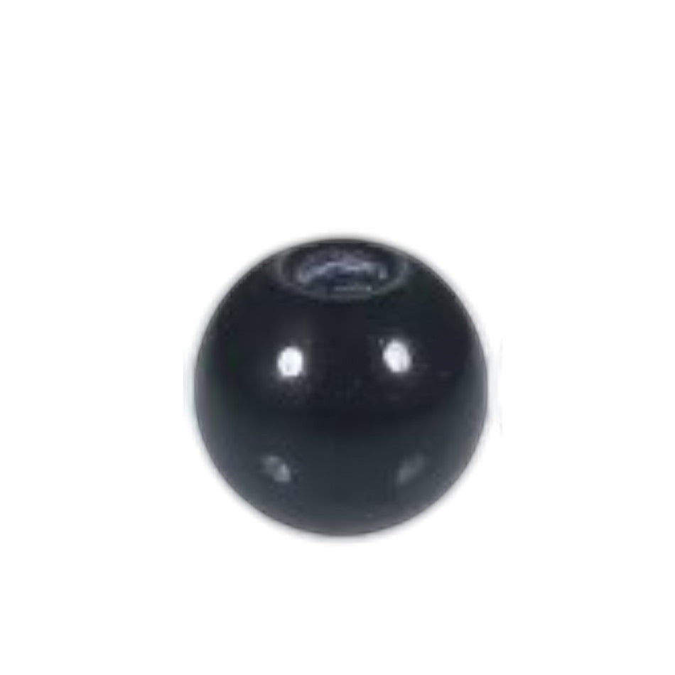 Zwart Aramat Jewels acryl piercing balletje van 6mm, geschikt voor 1.6mm staafjes als tong- of navelpiercing.