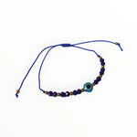 Blauwe Armband Met Gouden Kraal En Boze Oog Steen