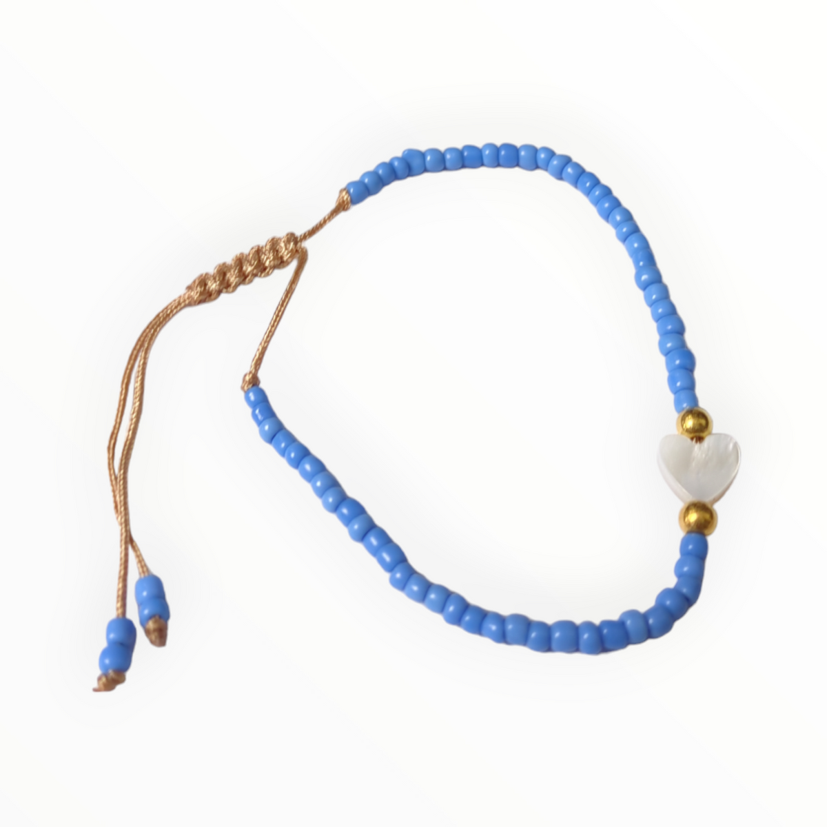 Verstelbare Armband met Schelp Hartje Blauw | Armbanden