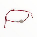 Verstelbare Kralen Armband met Ster en Schelp Rood | Armbanden