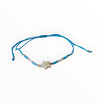 Verstelbare Kralen Armband met Ster en Schelp Blauw | Armbanden