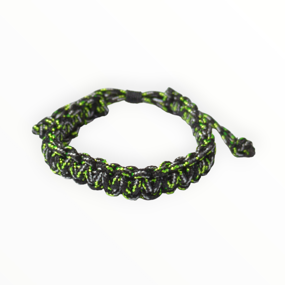 Verstelbare Nylon Armband Dames en Mannen Zwart-groen-wit | Armbanden