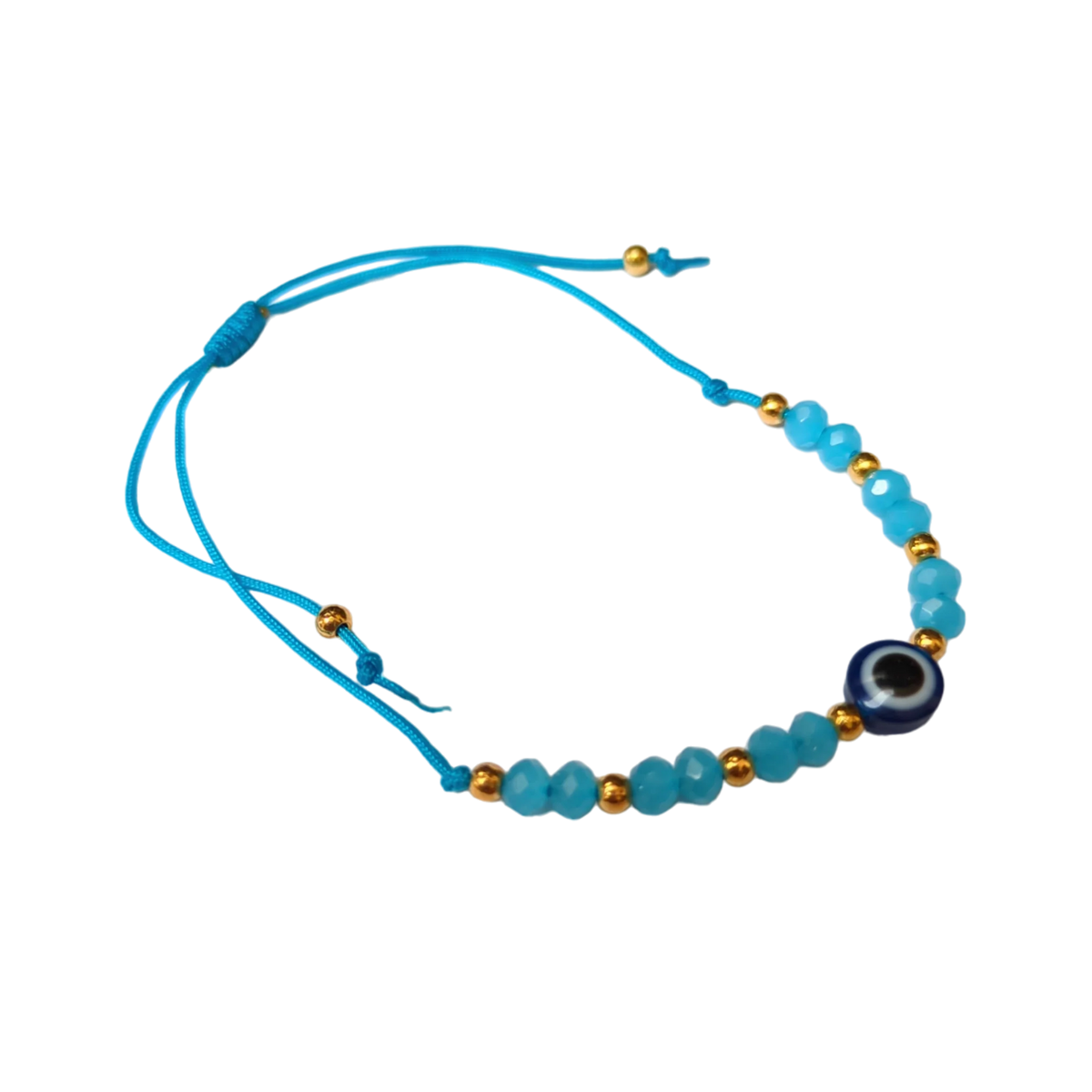 Verstelbare Boze Oog Touw Armbandje Blauw | Armbanden