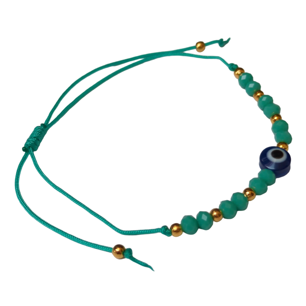 Verstelbare Boze Oog Touw Armbandje Turquoise | Armbanden