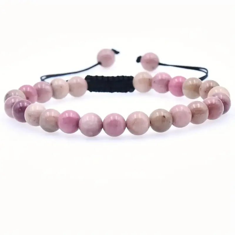 Aramat Jewels® Rhodochrosiet Enkelbandje 6mm - Rozenkwarts Armband In Natuursteen