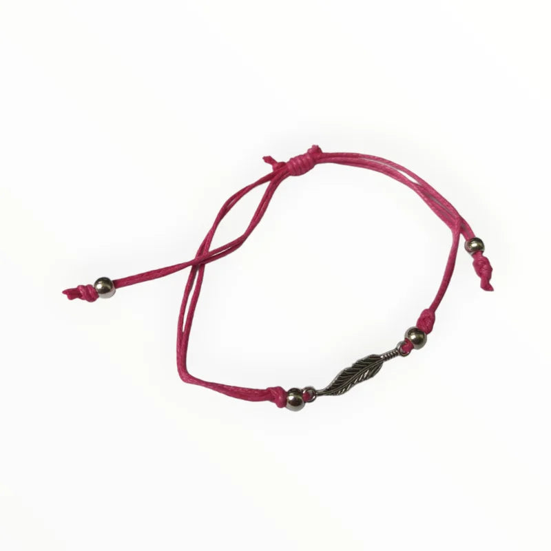 Roze Koord Armband Met Metalen Sluiting - Aramat Jewels$productnaam$