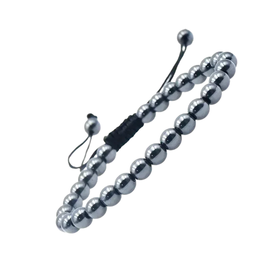 Verstelbare Hematiet Armband - Zwart En Zilver Kralen, Aramat Jewels®