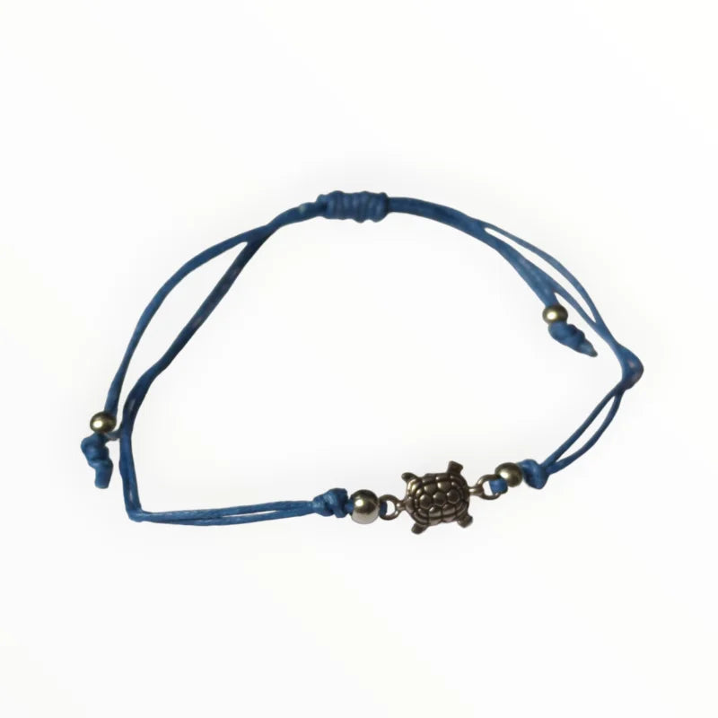 Verstelbaar Touw Armbandje Schildpad Blauw | Armbanden