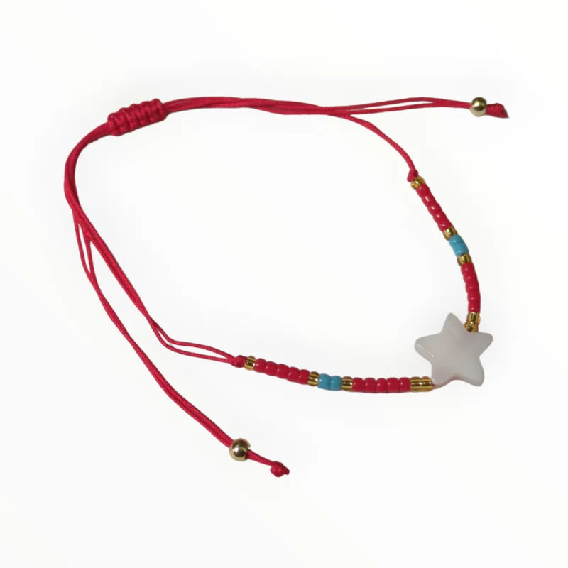 Verstelbare Armband Met Kraaltjes En Schelp Ster Charm - Hoogwaardig Ontwerp Van Aramat Jewels