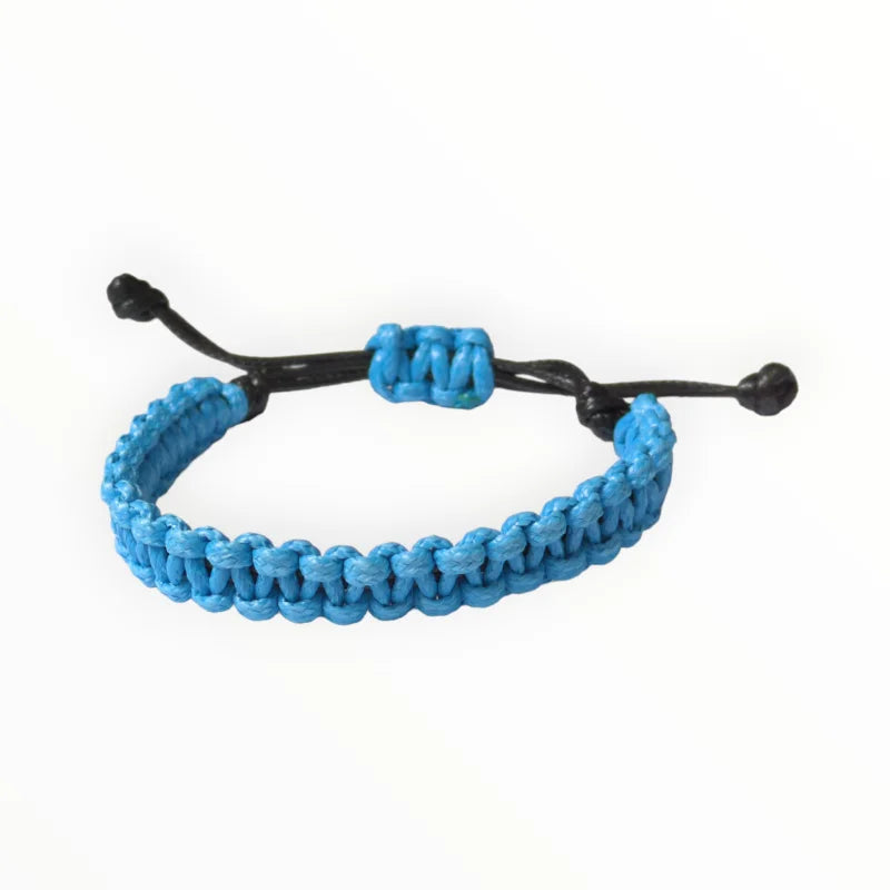 Verstelbare Nylon Armband Met Blauwe Bracelet En Zwarte Kralen Voor Elke Gelegenheid