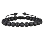 Verstelbare Armband Met Zwarte Matte Steen - De Black Bea Bracelet