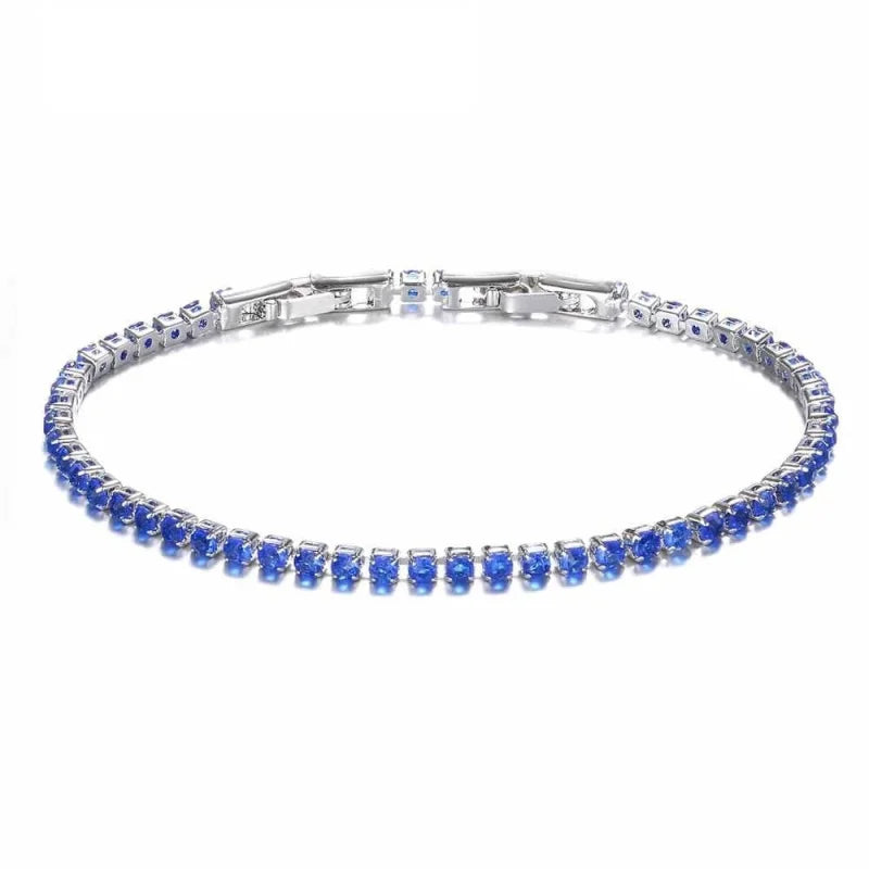 Zilveren Tennisarmband met Zirkonia Donker Blauw | Armbanden