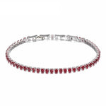 Zilveren Tennisarmband met Zirkonia Donker Rood | Armbanden